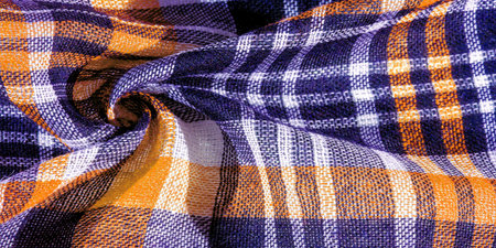 Texture, background, pattern, Scottish culotte fabric, blue and white, yellow,
