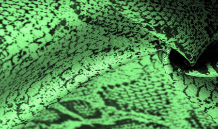 Texture, background, pattern, fabric with a green snake skin pattern, African fabric, designer photo...