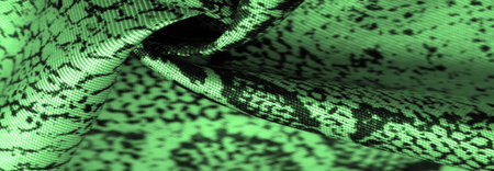 Texture, background, pattern, fabric with a green snake skin pattern, African fabric, designer photo...