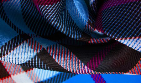 Texture, background, pattern, checkered fabric, yellow-green-white-blue colors, Scottish motifs in this fabric, your design with the sounds of bagpipes and fragrant whiskeyの写真素材