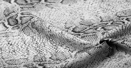 Texture, background, pattern, fabric with a pattern of gray snake skin, African fabric, design photo...