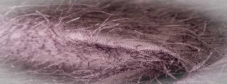 Background texture, decorative ornament, brown silk fabric, woven threads on the fabric, fluffy...