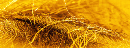 Background texture, decorative ornament, yellow gold silk fabric, woven threads on the fabric,...
