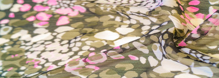 Textured design, silk fabric, women's scarf, white pink red-brown abstract circles, your project...