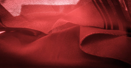 Background texture, decorative ornament, silk red fabric with stripes of trim to make your design...