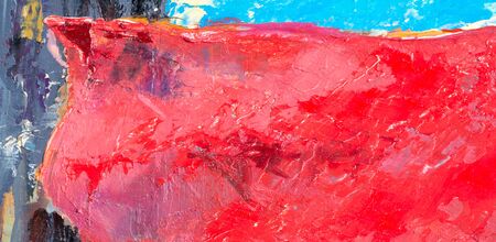 The picture is painted with oil paints. abstract drawing part of the picture. colorful strokes on canvasの写真素材