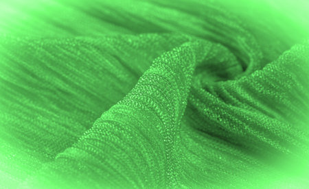 Texture, background, pattern, green silk fabric with small corrugation, soil, context, foundation,...