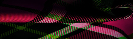 Texture, background, pattern, checkered fabric, red white black green colors, Scottish motifs in...
