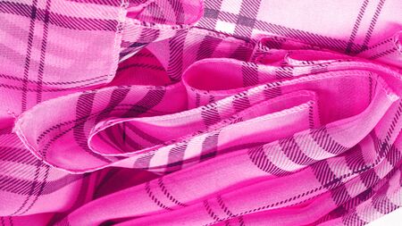 silk, cloth pink (carnation), checkered wallpaper in a cage tartan. Scottish tartan dress. Textile pattern from classic fabrics. Fabric textile pattern illustration.の写真素材