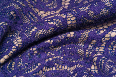 Background texture Template. Warm wool fabric covered with lace fabric. What are you doing with this...