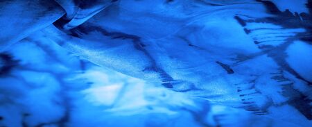 texture, background, pattern, blue silk fabric with abstract print, ground, context, fond, foil, fieldの写真素材