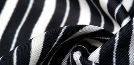silk striped fabric. Black and white stripes. This beautiful, super soft silk blend of medium thick...