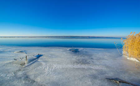 Winter photography, December, Ice fetters a river, Immature ice on an ice river,の写真素材