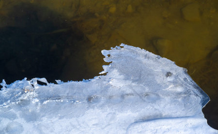 There is frost on the street, ice on the river, ice bubbles stuck in ice, unusually colorful ice...