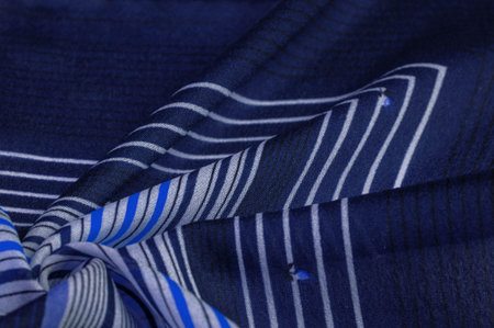 silk fabric, blue background with striped pattern of white and purple lines, mexican theme, mexican...