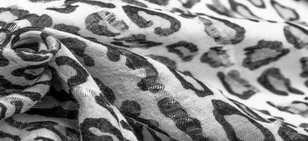 silk fabric black and white with leopard print. Lightweight silk with leopard print will perfectly...