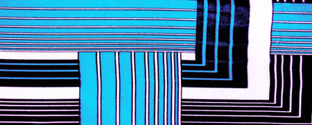 silk fabric with a blue-violet pattern in white stripes. Poncho with Mexican motives. texture, backgroundの写真素材