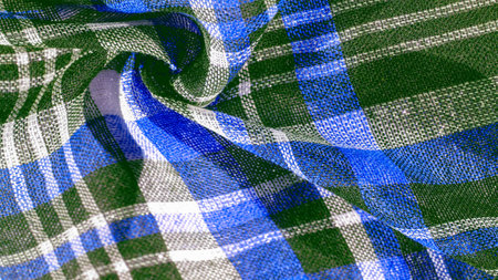 Scottish fabric culottes, blue green white fabric colors, checkered pattern, background texture, patternの写真素材