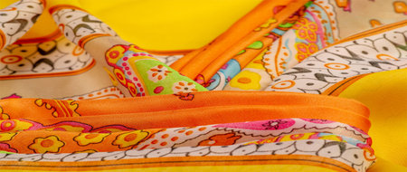 Texture, background, paisley silk fabric, Indian themes ornate traditional paisley elements with...