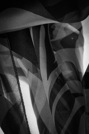 Texture. Pattern.pattern. silk fabric in abstract shades of black and white. silk texture, luxurious satin for abstraction, design and wallpaper, soft and blur style, smooth,の写真素材