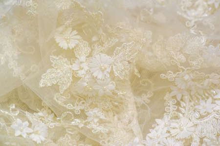 Lace in soft beige. Texture. background. template. abstract background with pale beige rod, old lace and cream lines. can be used for postcard, poster, texture or wallpaperの写真素材