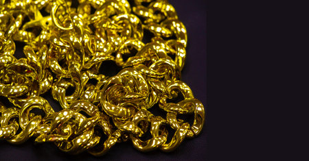 Gold chain to be worn around the neck. A chain is a sequential assembly of connected parts, made of...