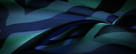 Texture. Template. template. silk fabric in abstract shades of green, black and blue. silk texture,...