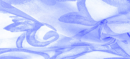 Texture, Pattern. Smooth elegant blue fabric texture with abstract blue print. luxury as abstract...