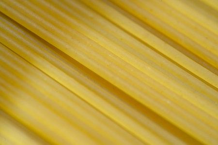 photograph of human food. Spaghetti - Long, thin, firm, cylindrical pasta with noodles. It is a...