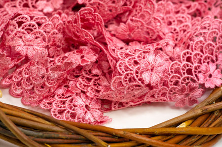 Pink and crimson lace ribbon. Stylish premium braid will allow you to fulfill your tasks, this is a...