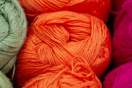 Sewing products. Rolls of wool yarn. multicolor yarn collection