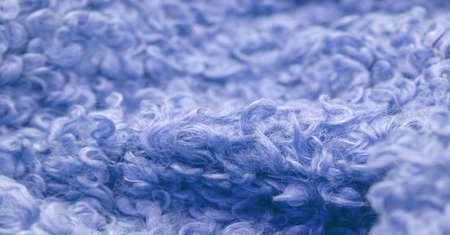 Karakul artificial ram skin. Blue color. Incredibly high-quality artificial eco-fur under a young astrakhan (lamb) fabrics haute couture, Coat fabrics, texture, background, patternの写真素材