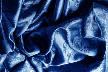 texture, background, dark blue, navy blue, sapphirine, blushful fabric with a paisley pattern. based on traditional Asian elementsの写真素材