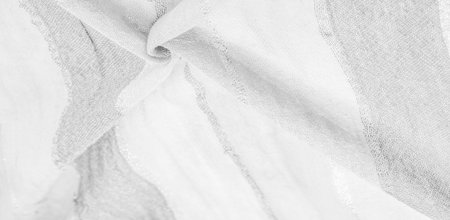 silk fabric, large stripes of white and gray, separated by a stripe of silver, background texture...