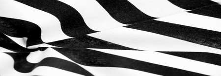 Cotton fabric, white and black stripes. strict laconic design. Modern geometric backgrounds. Background textureの写真素材