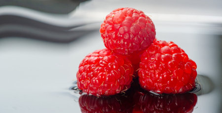 Raspberry is the edible fruit of the Rubus genus of the rose family. Raspberries are a rich source of vitamin C, manganese and dietary fiber. This is a low glycemic index product.の写真素材