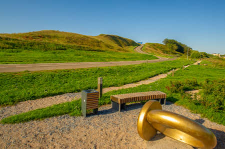 The embankment of the Volga in Bolgar - from the Red Chamber to the Well of Gabdrakhman 534 meters long - includes. reconstruction of three zones: game, walking and landscapeの写真素材