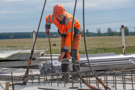 Construction of a bridge on a local road, nameless rivulet, 08/10/2019 Tatarstan Russia