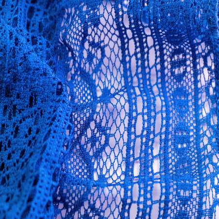 blue lace fabric, Retro blue lace fabric in floral abstract seamless pattern on textile background,...