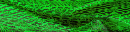 green background from textile material. lace fabric. Natural emerald texture. Texture, background,...