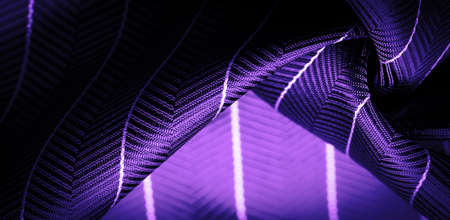 dark blue silk fabric with a thin white stripe, sapphirine. textured pattern, composite textile, noble fabricの写真素材