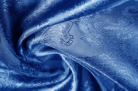 texture, background, dark blue, navy blue, sapphirine, blushful fabric with a paisley pattern. based...