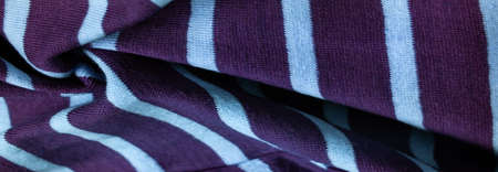 fabric from lilac and pale blue woolen stripes, woolen knitwear that is elegant and pleasant to work with. Great for your projects. Textureの写真素材