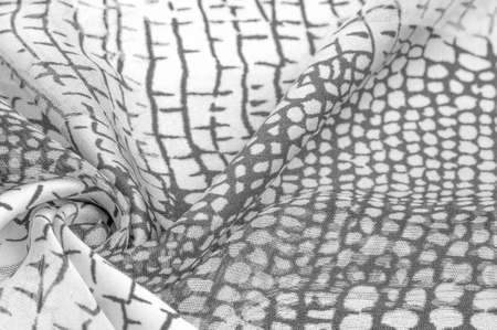 Texture. Background. Template. python skin silk fabric, white and black pattern, african theme, fark, sable, ebon, smuttyの写真素材