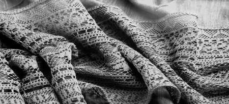 texture, background, design, Black knitted lace triangular scarf, shawl, autumn winter scarf, hood, wedding accessories Project ideas, designer fashion accessoriesの写真素材