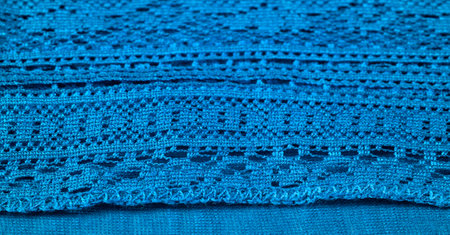 texture, background, design, Blue knitted lace triangular scarf, shawl, autumn winter scarf, hood, wedding accessories Project ideas, designer fashion accessoriesの写真素材