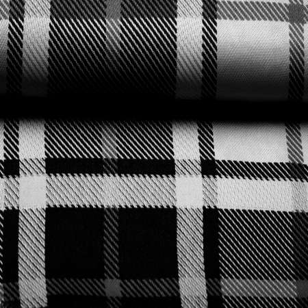 plaid fabric, black and white colors, Scottish motifs in this fabric, your design with the sounds of bagpipes and the aromatic texture of whiskeyの写真素材