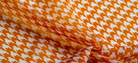 Delicate brown silk chiffon in vibrant colors with geometric print. Surprisingly light, smooth,...