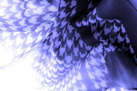 Delicate blue silk chiffon in vibrant colors with geometric print. Surprisingly light, smooth, sandy...