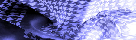 tissue, cloth, texture. Delicate blue silk chiffon in vibrant colors with geometric print....